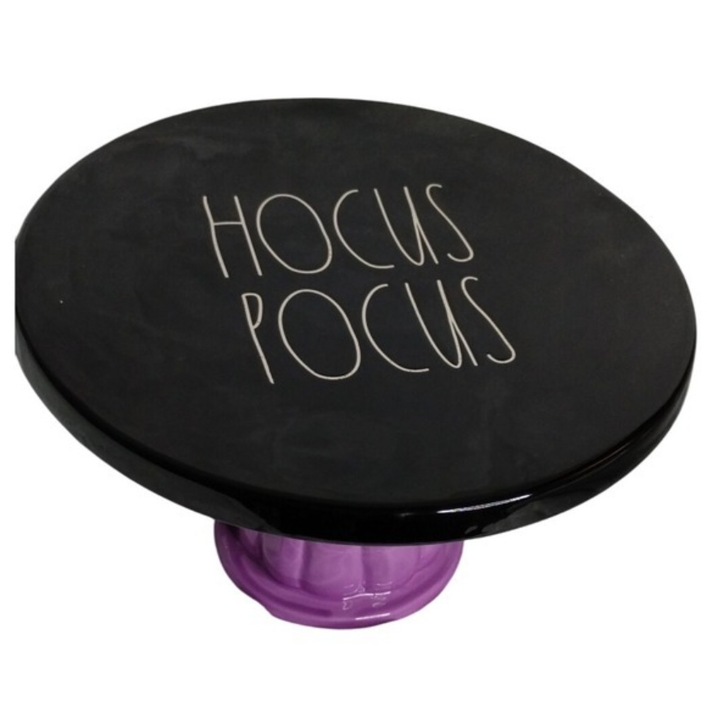 Rae Dunn Hocus Pocus Cake Stand Purple‎ Pumpkin Base Halloween Decor